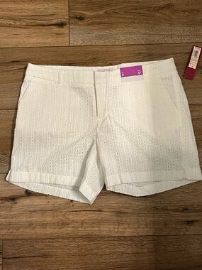 Merona White High-Rise Eyelet Shorts